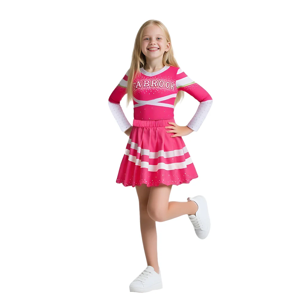 Zombies Cheerleader Costumes Cosplay Dress Up Outfit Sweatshirt Skirt and Pom Poms